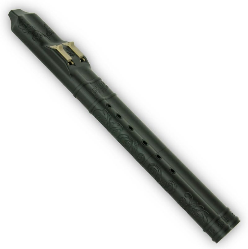 BáFlute BAFlute Native American Style Drone Flute, Low Pitch F# 432 hz, 3D Printed, Black, Double Flute - Image 1